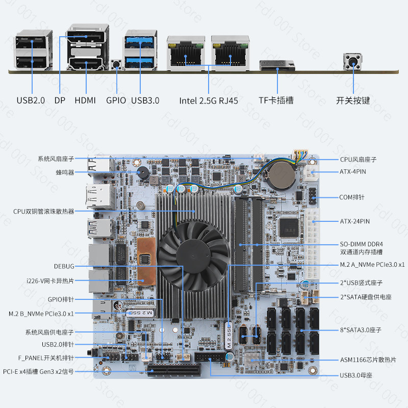 I5 8265UES 8 Bay SATA 6Gbps NA - Nas Motherboard 8 Sata Mini Itx incelemesi ve fiyatı
